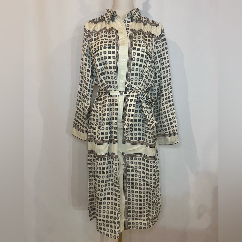 J.Crew Tie-waist shirt-dress in foulard print - Picture 5 of 9